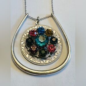 Elegant Multicolor Gemstone Pendant Necklace